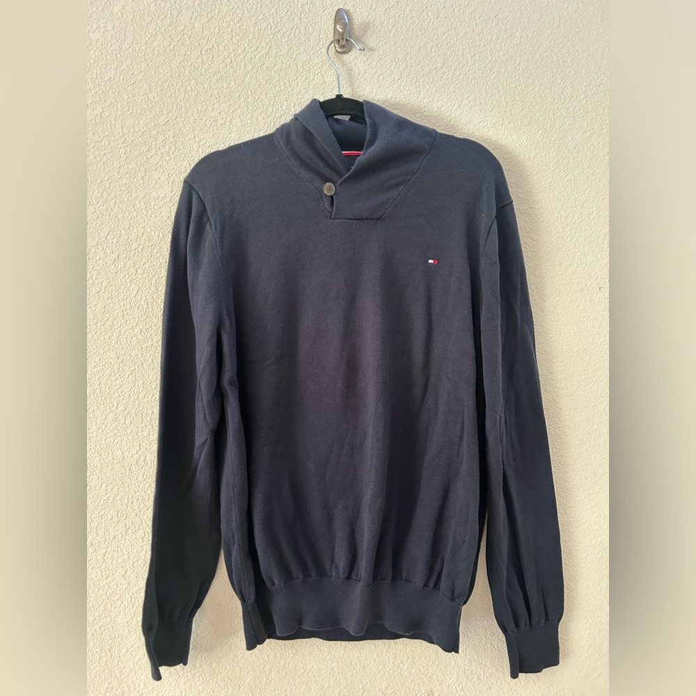Tommy Hilfiger Blue Collared Sweater Size L